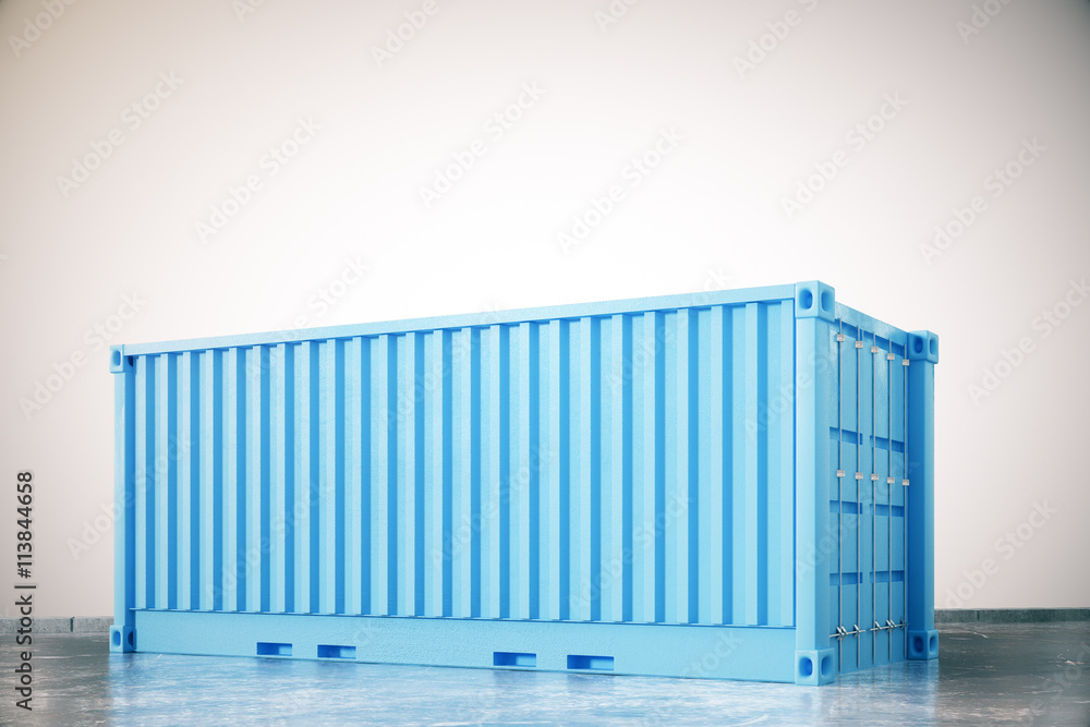 Blue cargo container