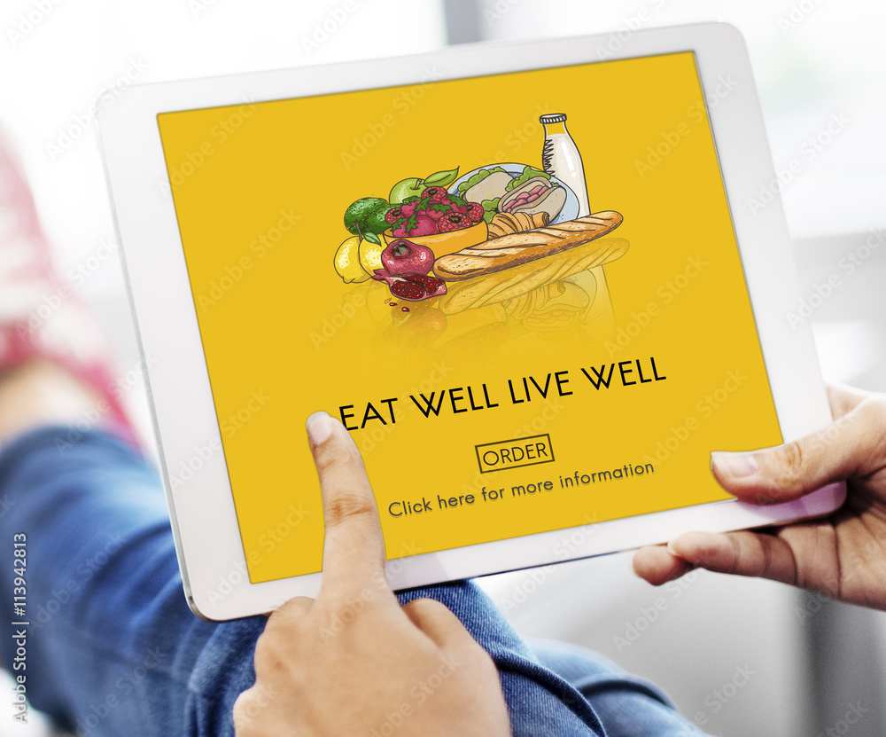 Eat Well Live Well Fresh Healthy Nutrition Organic Concept