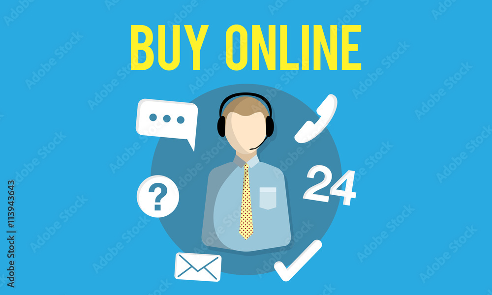 Ask us Buy Online COnsult Contact us Customer Support Concept