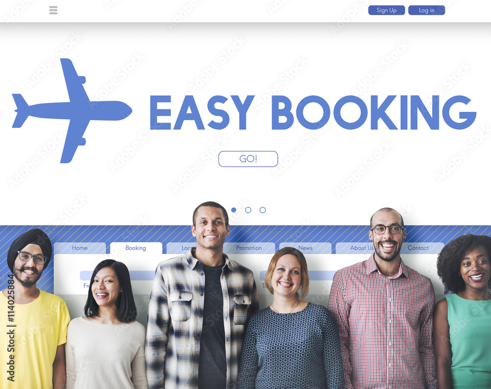 Easy Booking Holiday Flight Tourism Concept