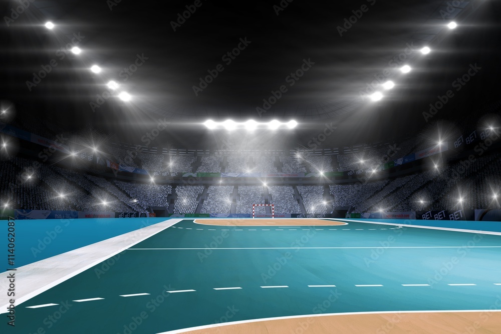 Composite image of handball field