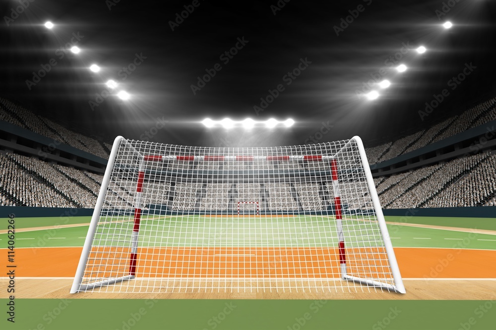 Composite image of handball field