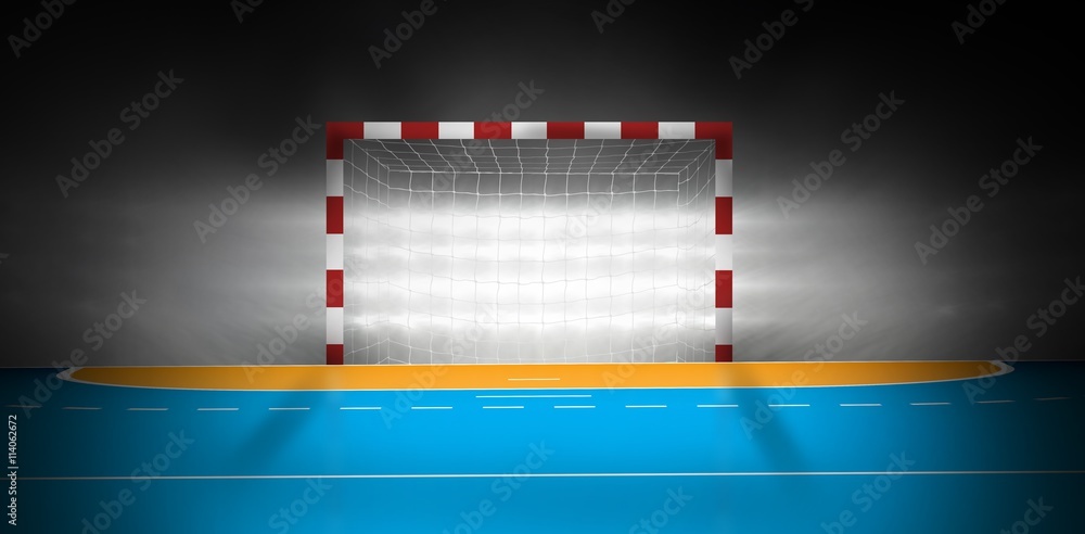 Composite image of handball goal