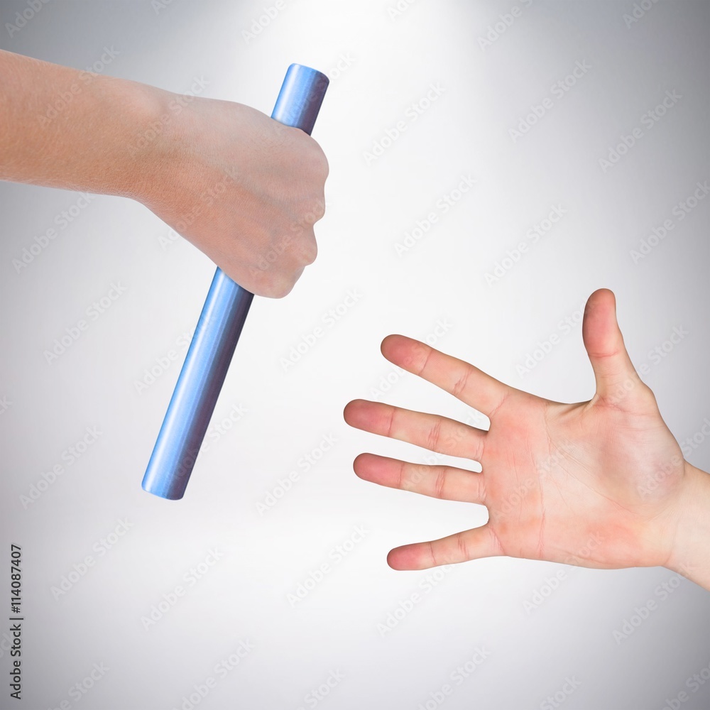 Composite image of hand with fingers spread out