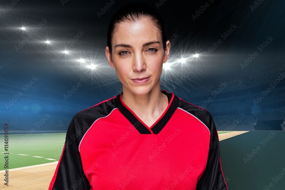 Composite image of female athlete posing