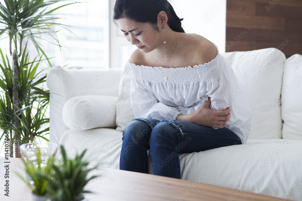 Young women are troubled with abdominal pain