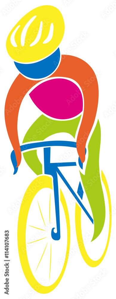 Cycling icon in colors