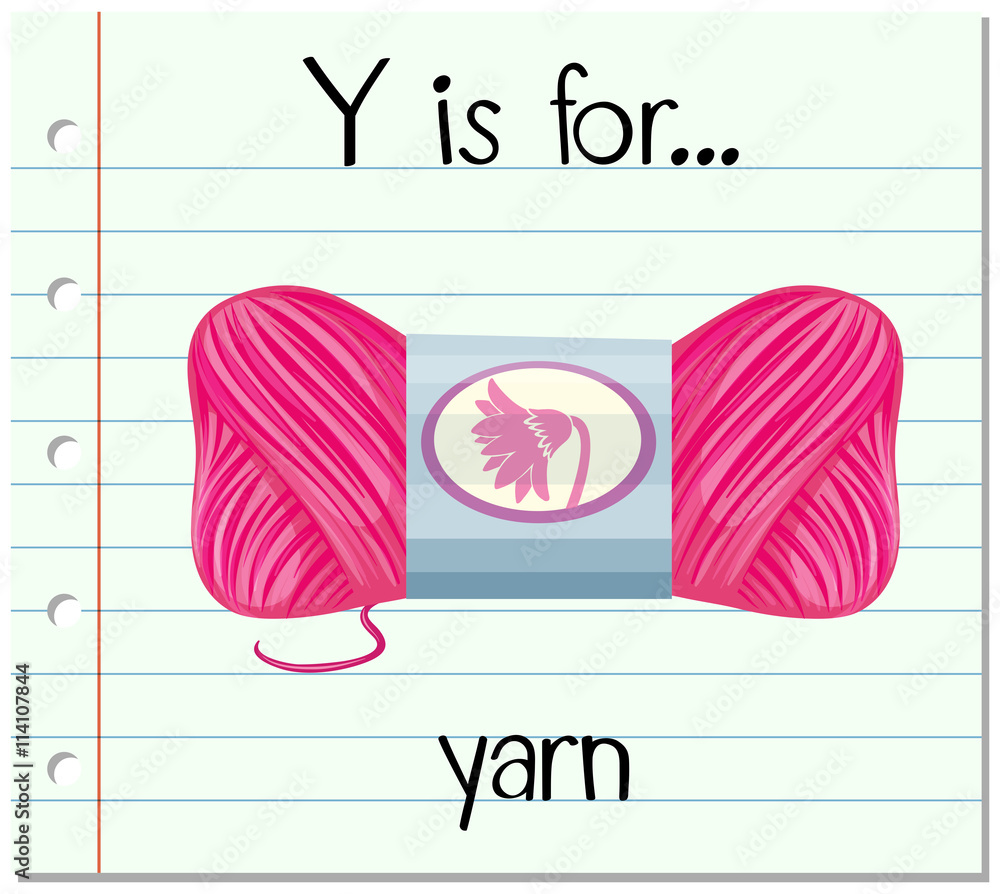 Flashcard letter y is for yarn