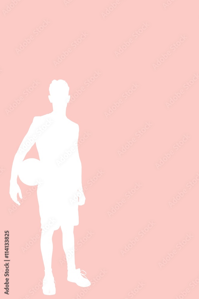 Composite image of sportsman holding a basketball