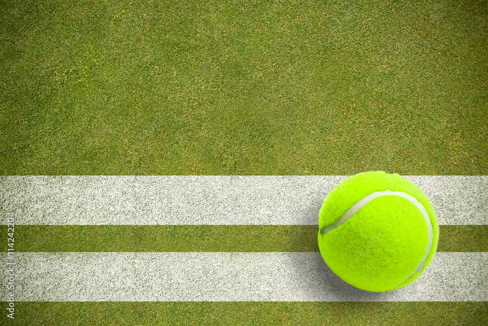 Composite image of tennis ball with a syringe