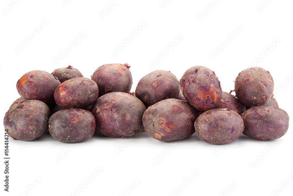 Young purple potatoes