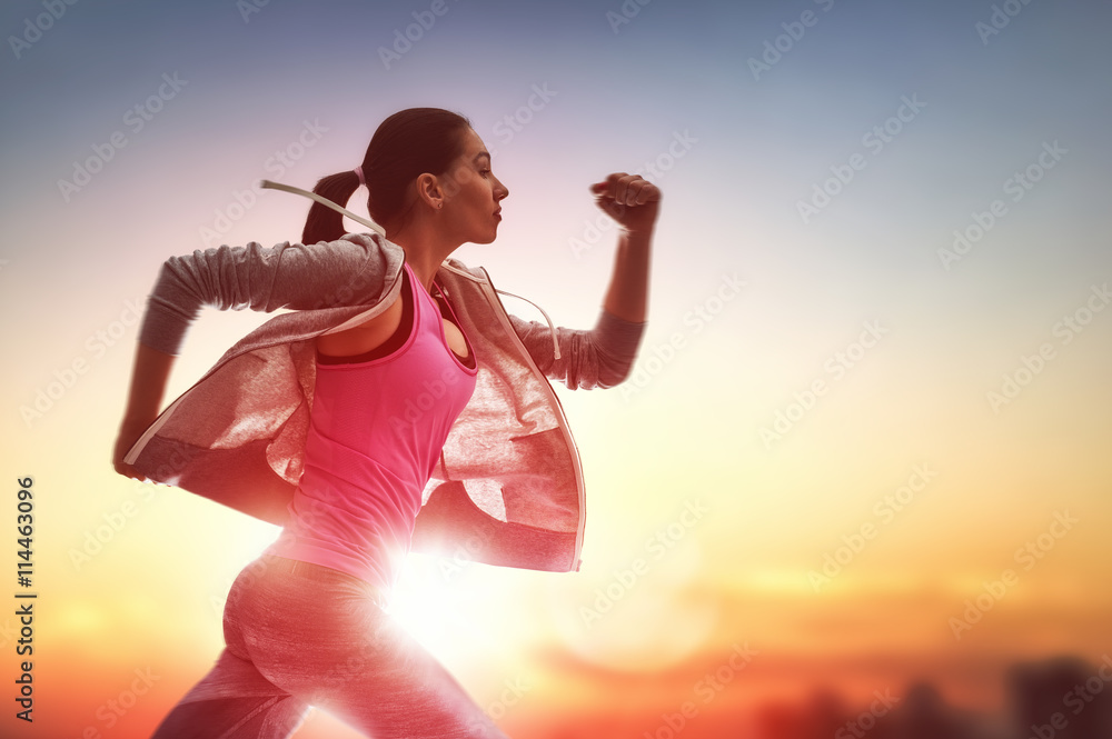 woman running in the nature