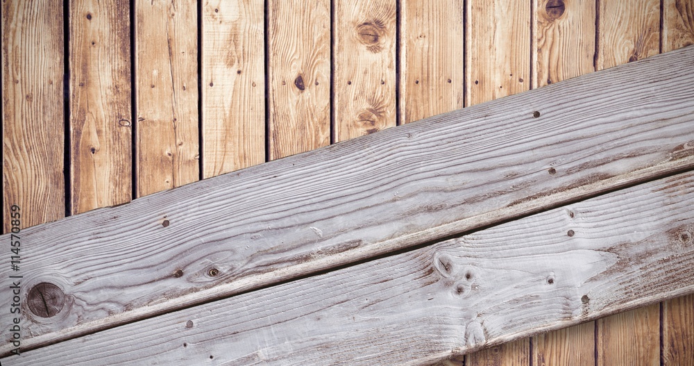 Composite image of wooden planks