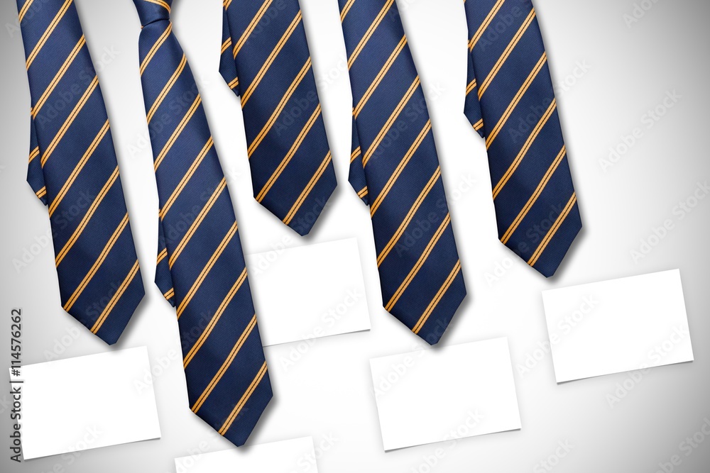 Composite image of blue tie with diagonal line