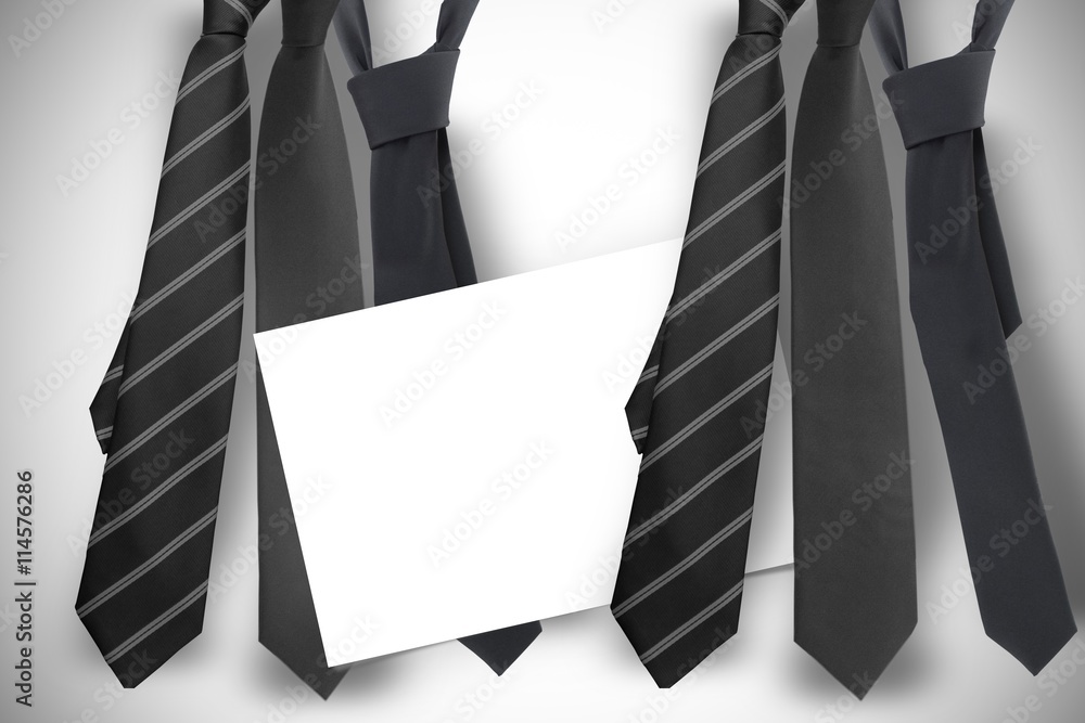 Composite image of blue tie with diagonal line