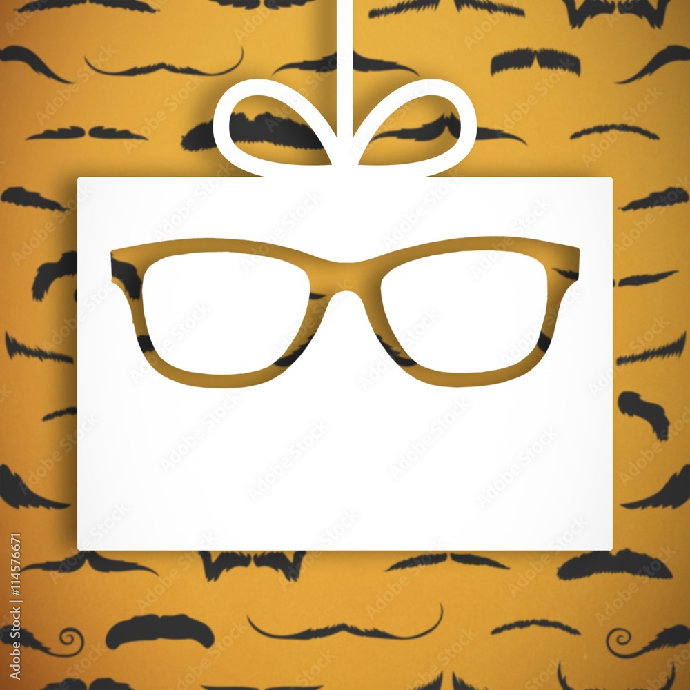 Composite image of icons of glasses and tie