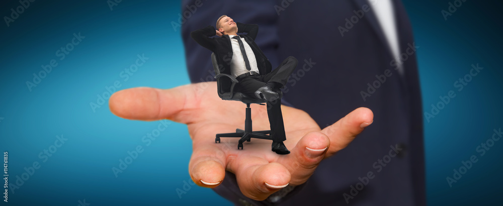 Man relaxing on his chair at the office