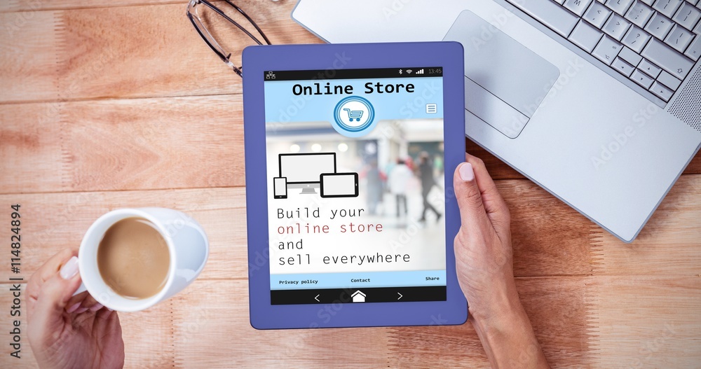 Composite image of screen of an online store