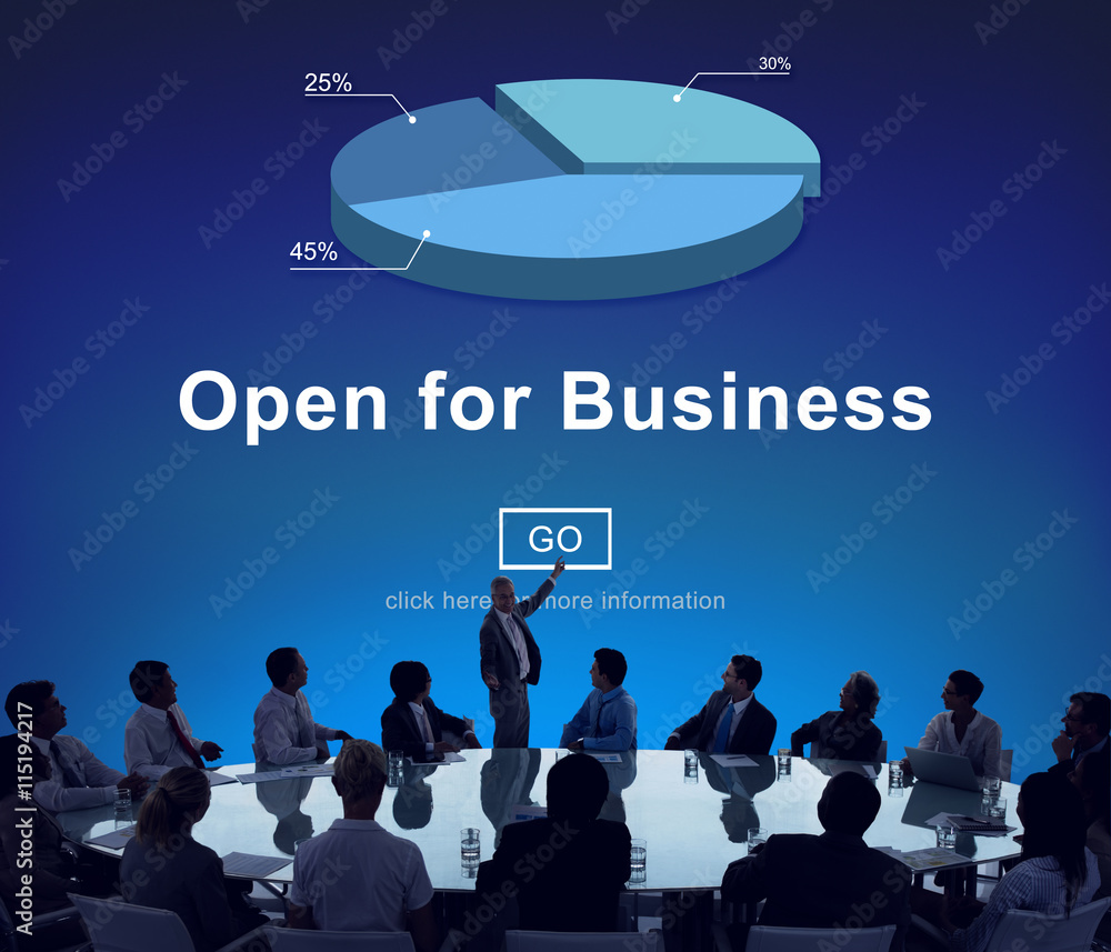 Open for Business Partnership Industry Concept