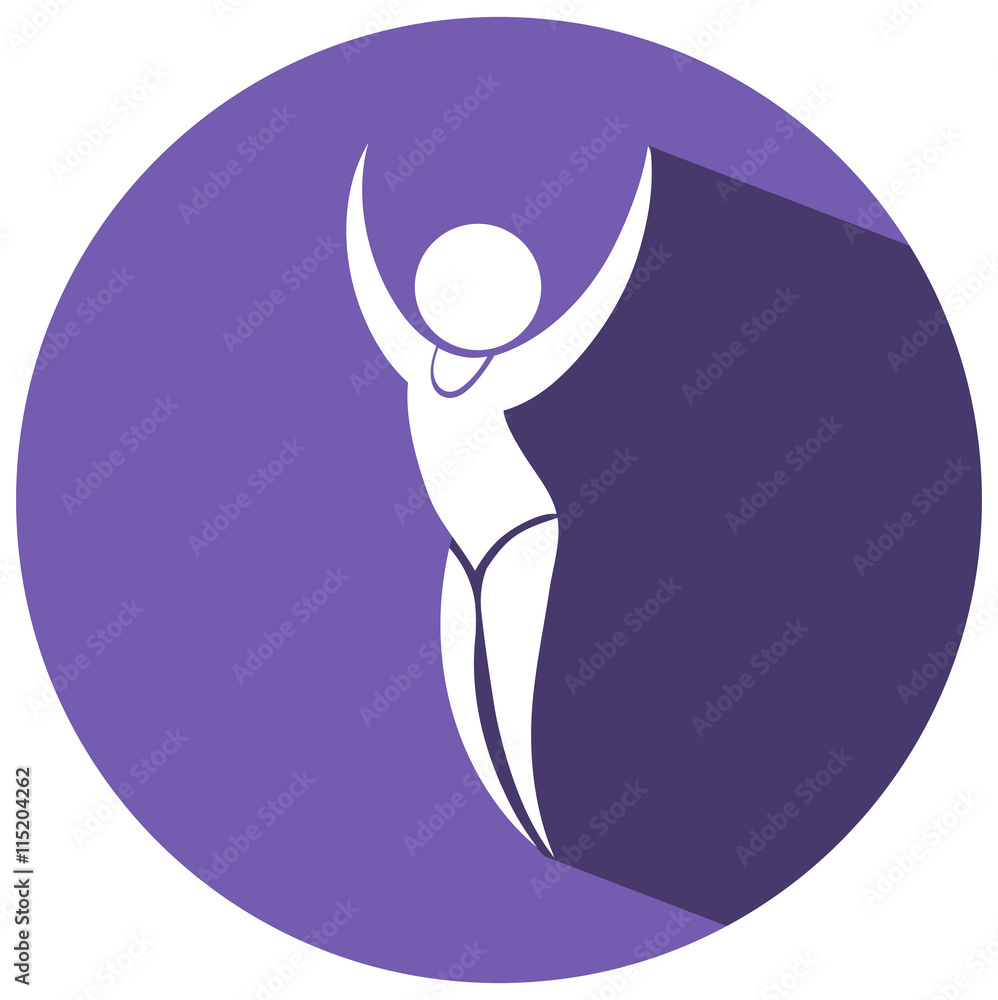 Sport icon for gymnastics on purple background