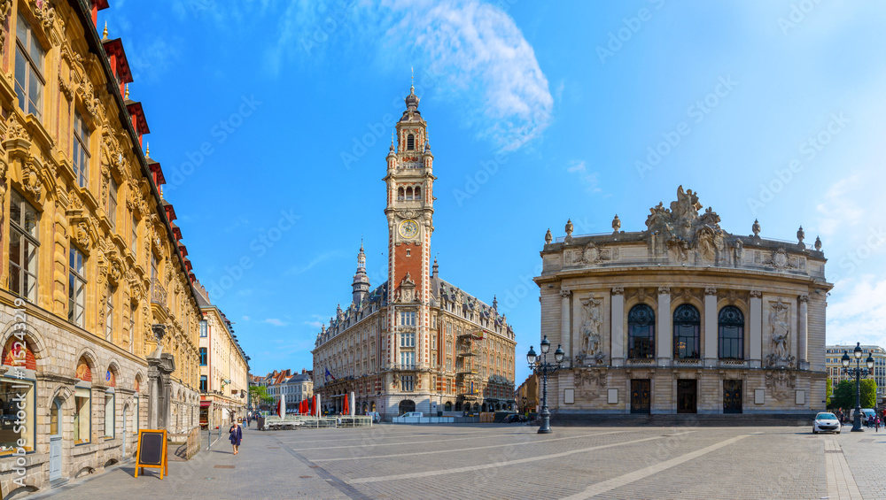 Opera house and chamber of commerce in Lille France