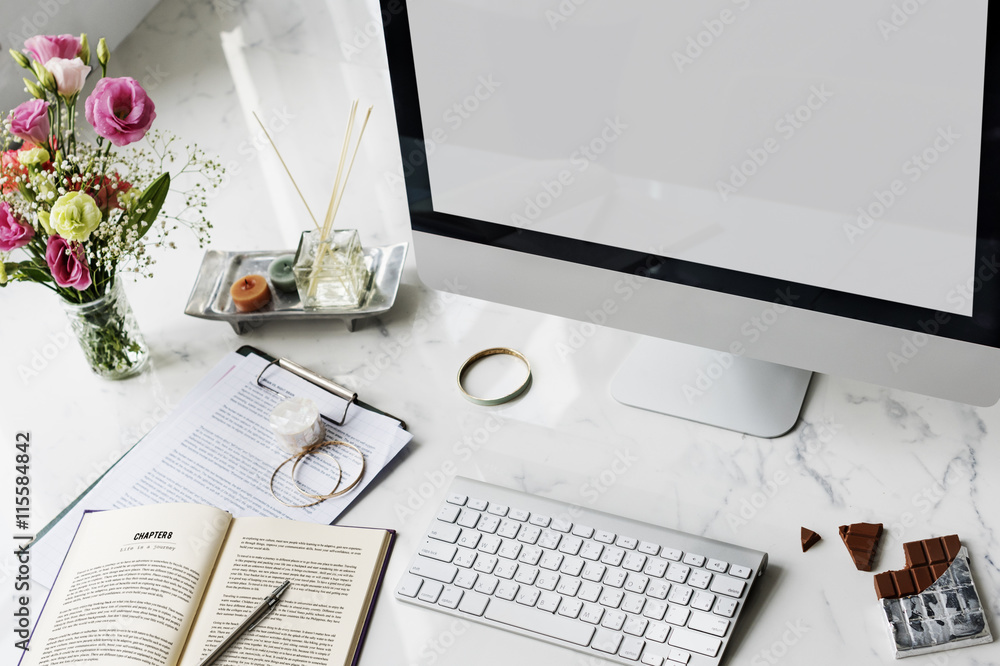 Woman Workspace Style Vintage Interior Concept