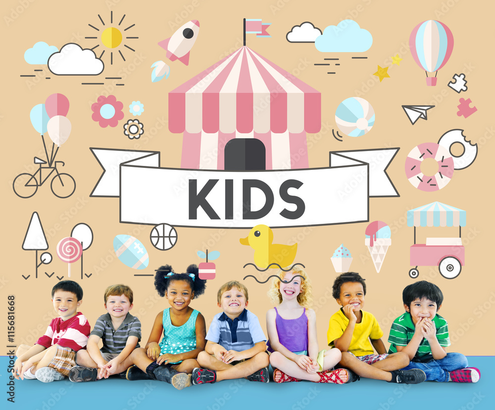 Kids Young Children People Graphic Concept