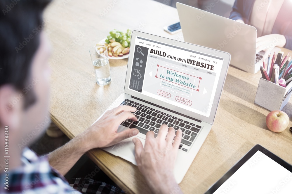 Composite image of composite image of build website interface