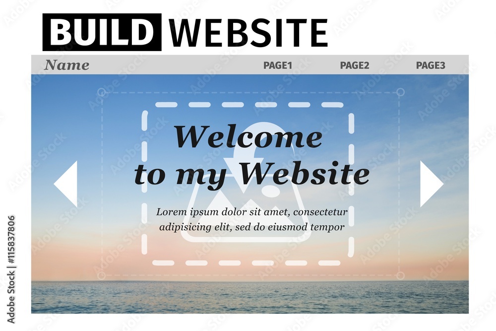 Composite image of build website interface