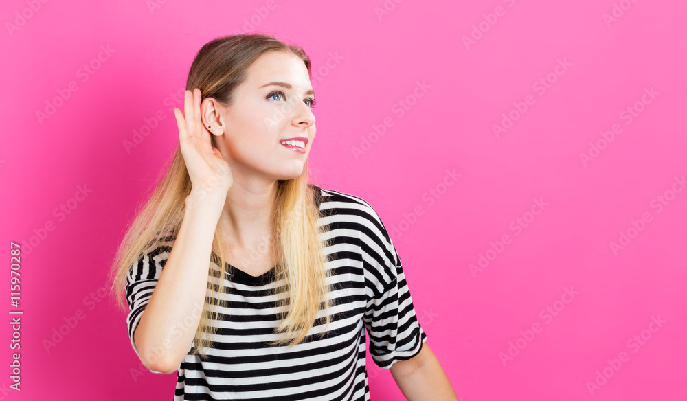 Young woman listening