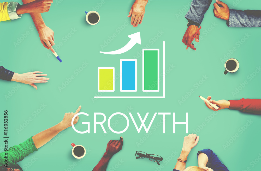 Business Development Growth Bar Chart Concept