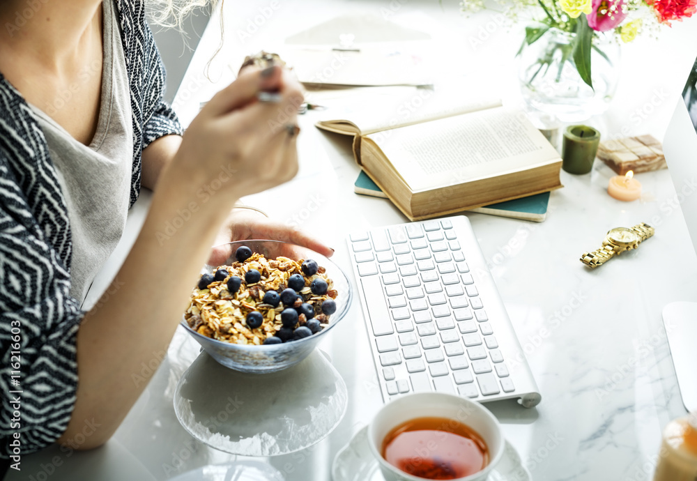 Morning Eating Breakfast Keyboard Book Concept