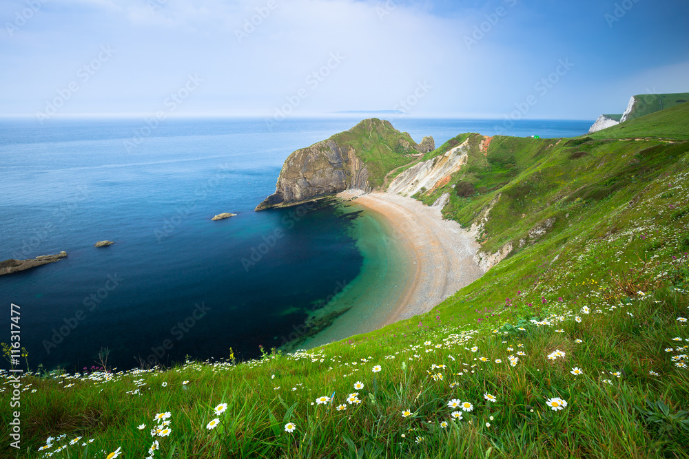 Beautiful beach on the Jurassic Coast of Dorset, UK