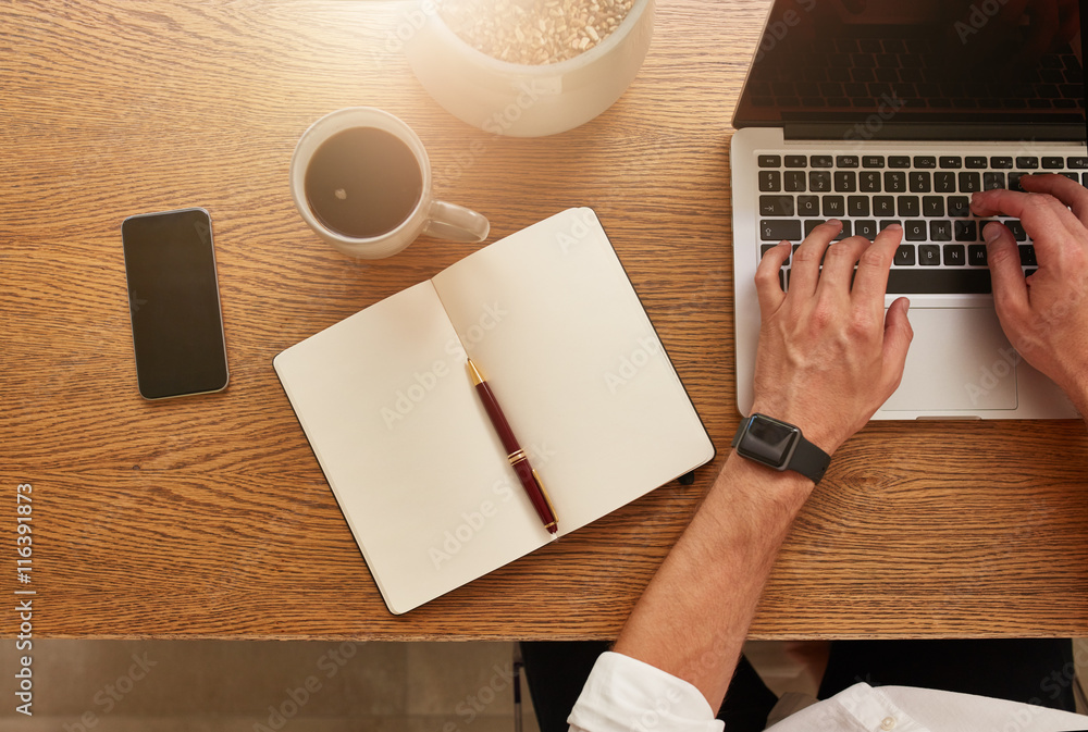 Businessman working at his desk