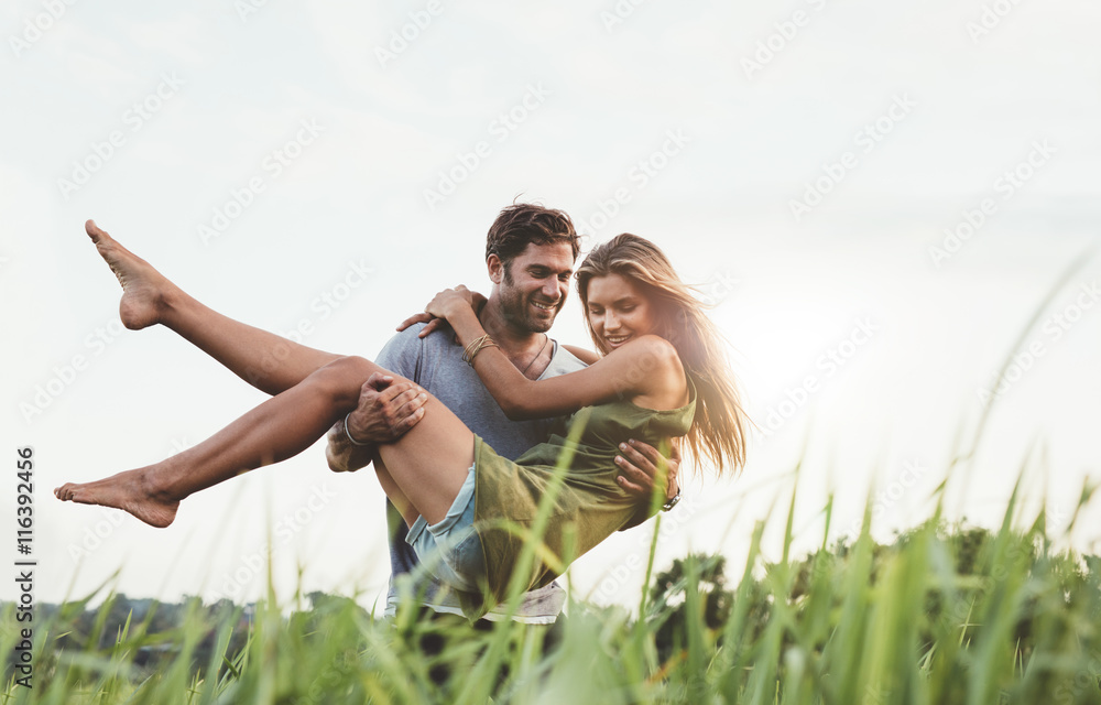 Loving young couple in nature