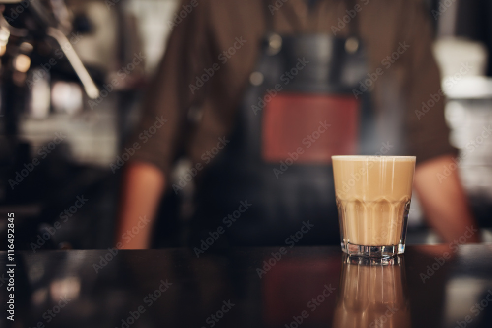 Cup of coffee on counter