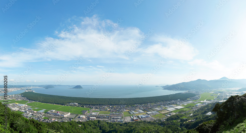 虹の松原　鏡山展望台空の風景