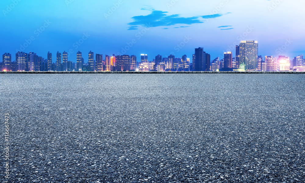 夜间沥青道路与城市建设