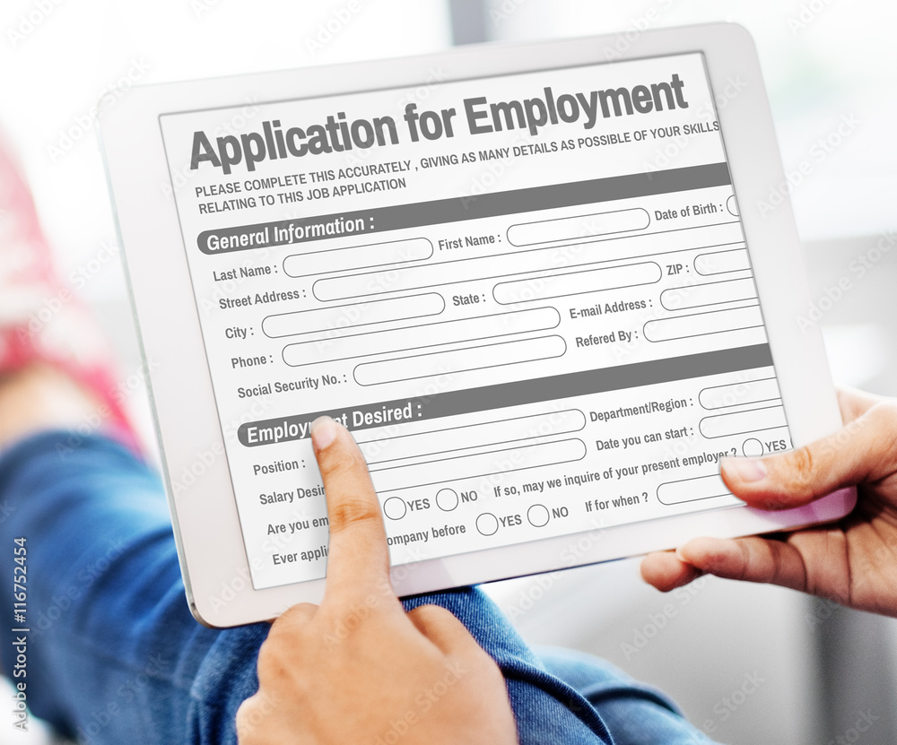 Application For Employment Form Job Concept