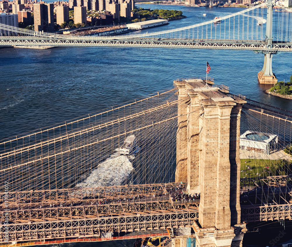 Brooklyn Bridge over the East River in New York