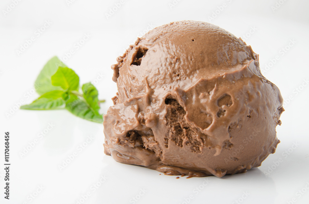 Scoop of chocolate ice cream 