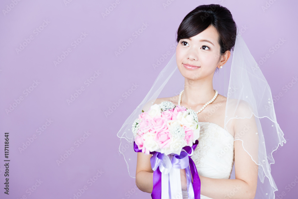 attractive asian woman wedding image