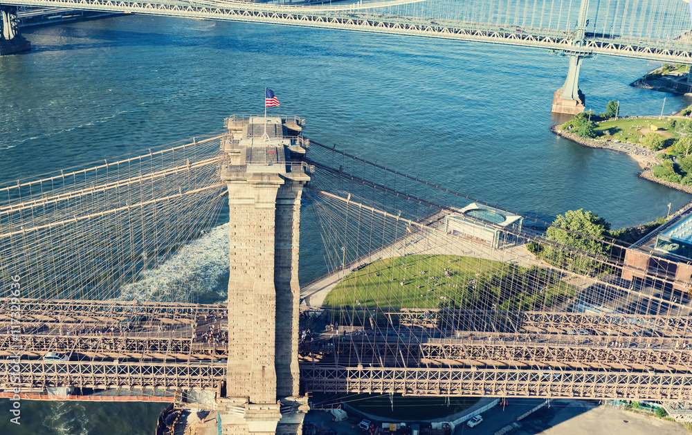 Brooklyn Bridge over the East River in New York