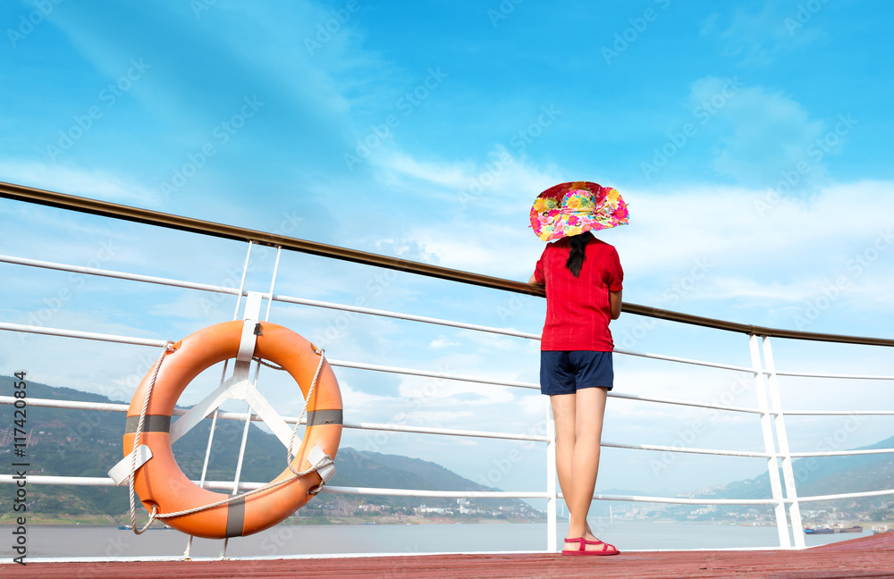 Deck watching the scenery woman