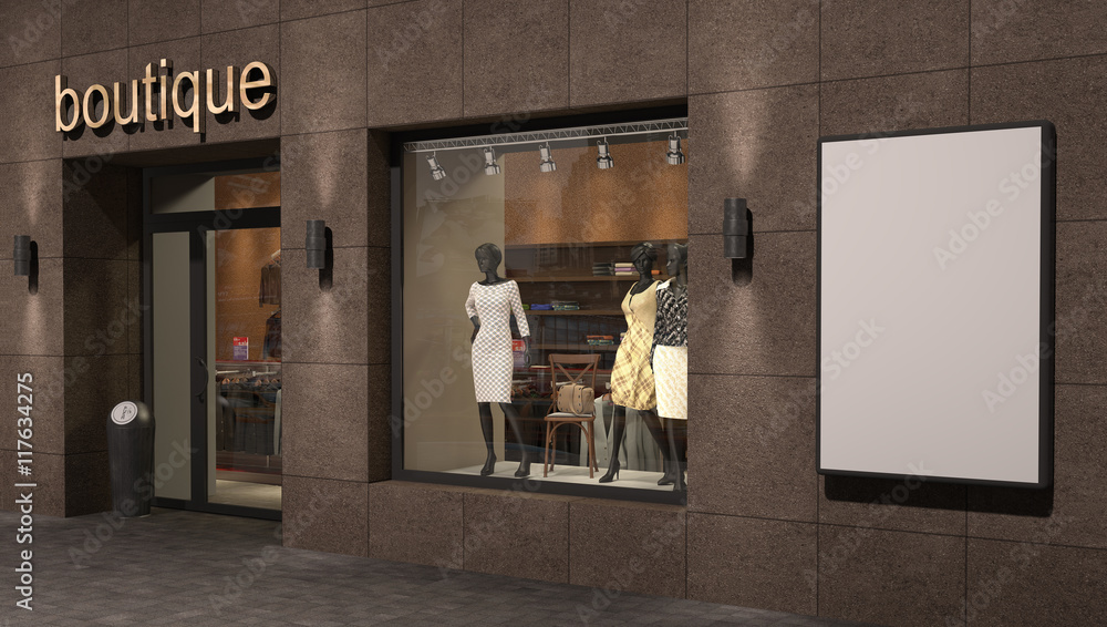 store exterior, 3d illustration