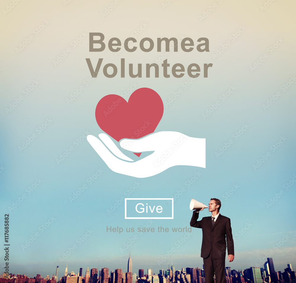 Become Volunteer Charity Donate Concept