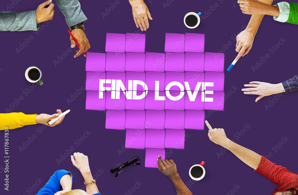 Find Love Heart Technology Graphic Concept