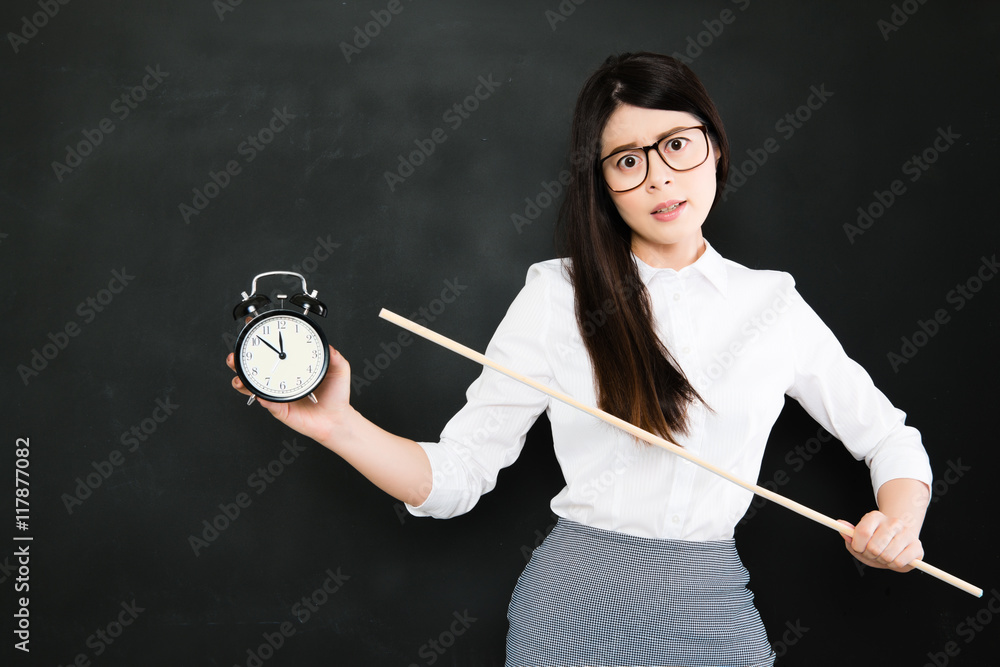 asian teacher is very angry for a student who always late