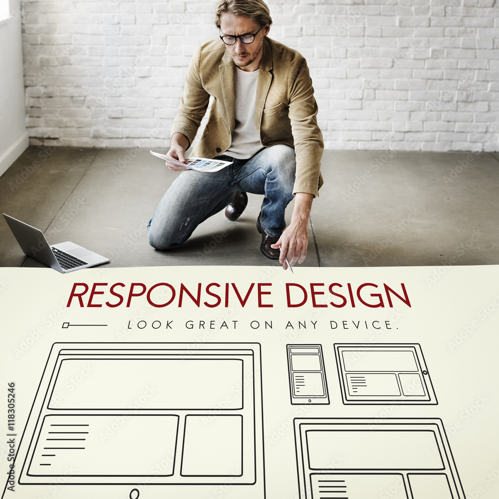 Responsive Design Layout Webpage Template Concept