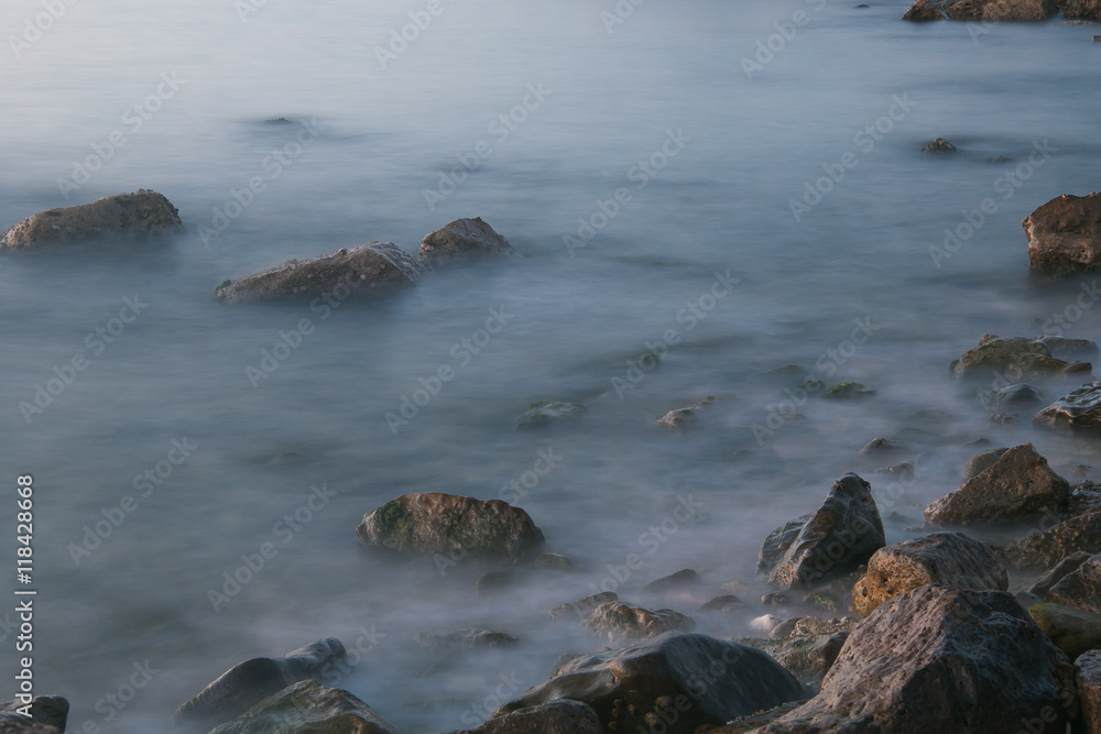 Lunga esposizione notturna al mare